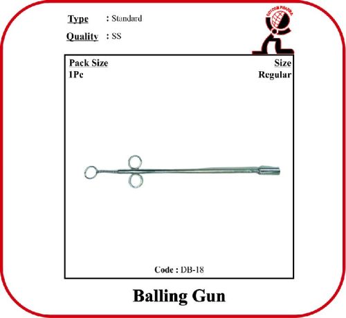 Polished Stainless Steel Balling Gun, For Veterinary Use