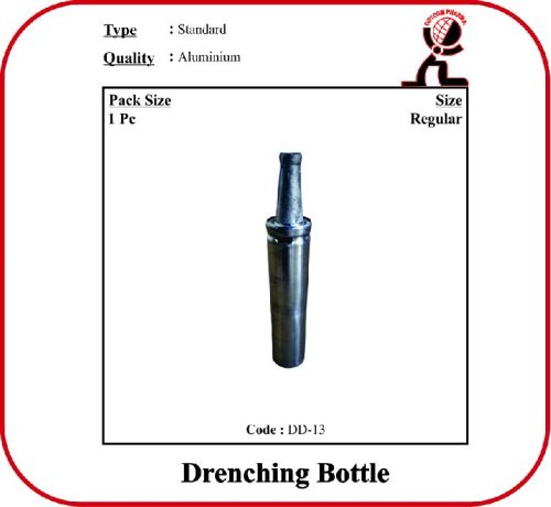 Polished ALLUMINIUM Drenching Bottle, For Veterinary Use, Feature : Best Quality, Fine Finished, High Durability