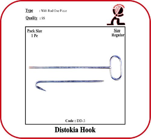 Dystocia Hook With Rod One Piece, For Veterinary Use