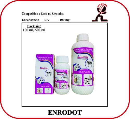 Enrodot Oral. Enrofloxacin 100 Mg, Shelf Life : 2 Year