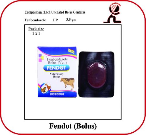 Fenbendazole 3.0gm Bolus FENDOT BOLUS, For VETERINARY, Packaging Type : STRIP