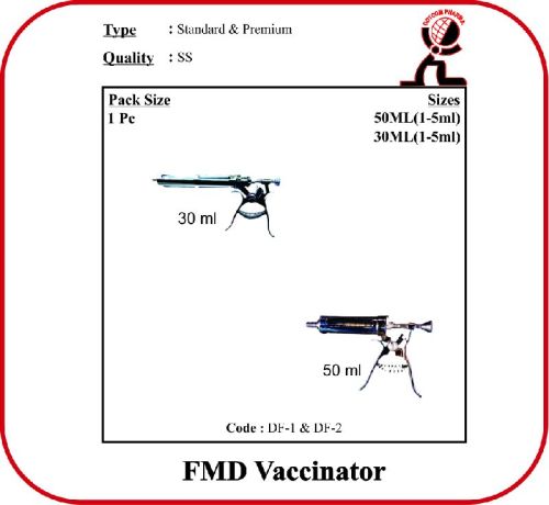 Polished Plastic FMD VACCINATOR, For Veterinary Use, Feature : Best Quality, Fine Finished, Foldable