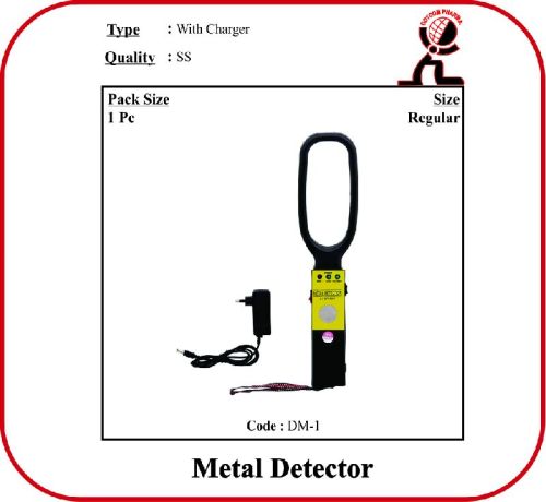 Polished Stainless Steel Metal Detector with Charger, Color : Black