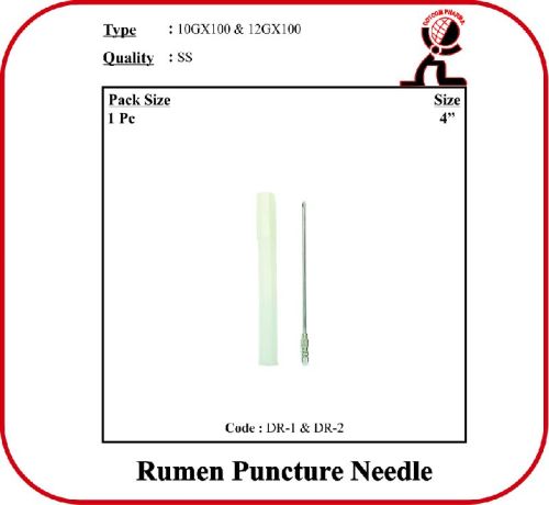 Stainless Steel Polished Rumen Puncture Needle, For Veterinary Use, Feature : Best Quality, Fine Finished