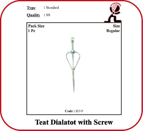 Stainless Steel Polished Teat Dilator With Screw, For Veterinary Use, Feature : Best Quality, Fine Finished