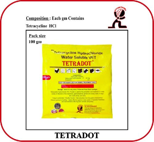 Tetracycline Hydrochloride Oral Powder Brand-Tetradot, For VETERINARY USE, Grade Standard : Ayurvedic Grade