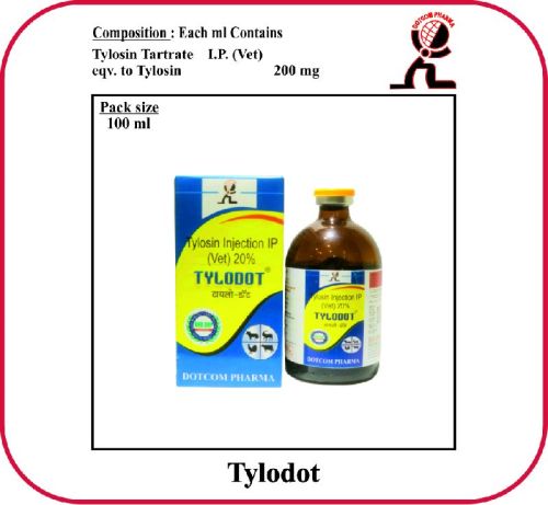 Tylosin Injection TYLODOT, For Veterinary Use, Packaging Type : Amber Vial