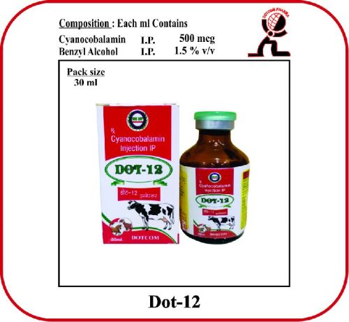 VITAMIN B-12 (CYANOCOBALAMIN) INJECTION DOT-12, Packaging Size : 30ml