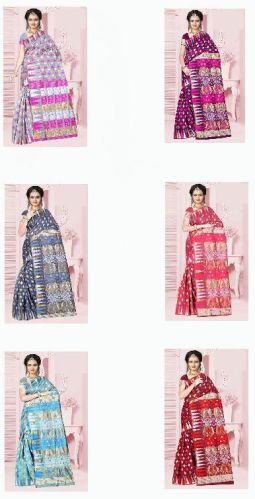 Unstitched Cotton Silk Sarees, For Easy Wash, Saree Length : 6.3 Meter