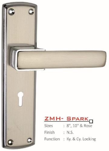 ZMH-Spark Zinc Alloy Mortise Handle, For Doors, Color : Silver