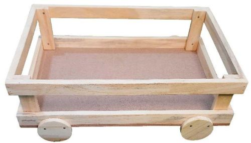 Rectangle Polished Wooden Wheel Tray, For Serving, Pattern : Plain