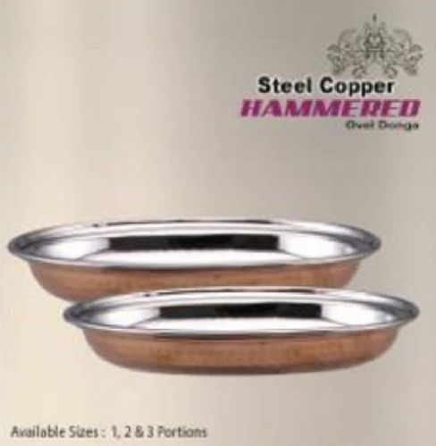 Copper Steel Hammered Oval Donga, Feature : Rust Proof, Durable