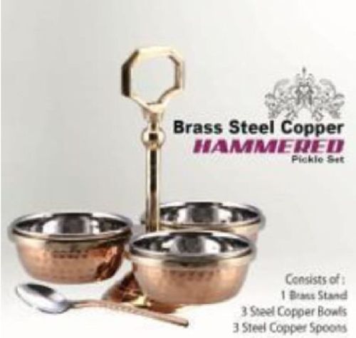 SS Copper Brass Pickle Set, For Hotel, Restaurant, Kitchen Ware