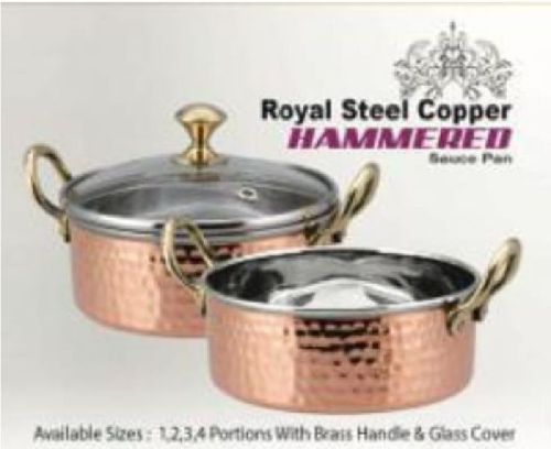 Copper Steel Hammered Sauce Pan, For Cooking, Feature : Fine Finished, Light Weight, Strong Structure