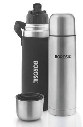 Borosil SS Thermosteel Flask, Color : Black