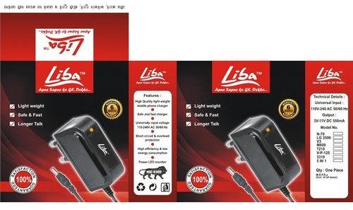 Duplex Paper Liba Charger Packaging Box, Shape : Rectangular