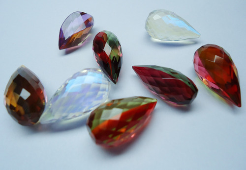 Oval Doublet Quartz Drops Gemstone, Feature : Shiny Look, Attractive Look, Perfect Shape