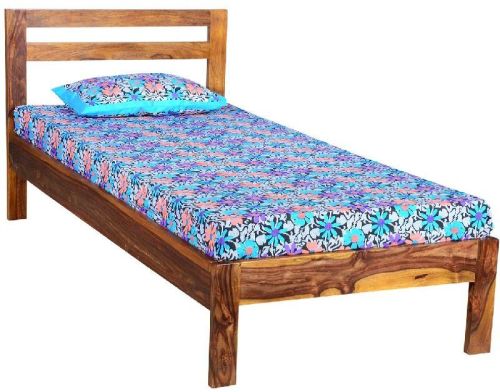 Polished Wooden Single Bed, Pattern : Plain