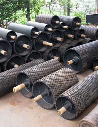 Rodillo Metal Rubberised Head Pulley, Size : 30-45Inch, 45-60Inch, 60-75Inch