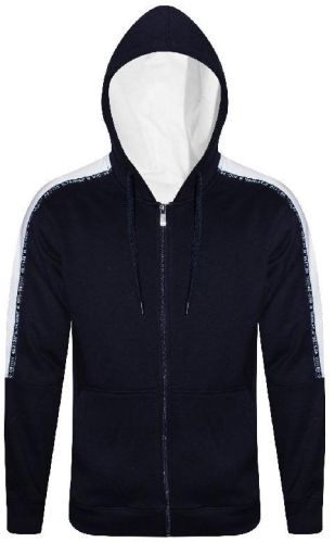 Dark Blue Zipper Hoodie, Size : XL, XXL