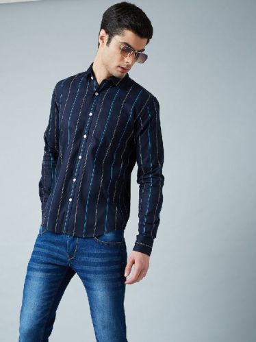 Thread Work Navy Shirt, Size : M, L, XL, XXL, XXXL