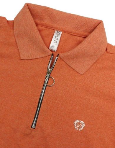 Solid Zipper Polo T-Shirt, Size : M, XL, XXL, XXXL