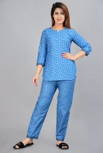 Ladies Light Blue Top and Pant Set