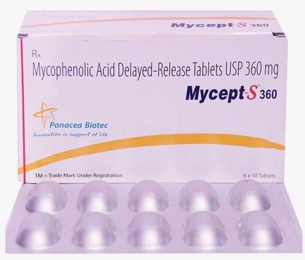 Mycept-S Mycophenolic Acid Delayed-Release Tablets, Packaging Type : Box