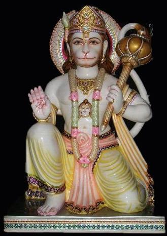 Marble Hanuman Statue, Packaging Type : Thermocol Box