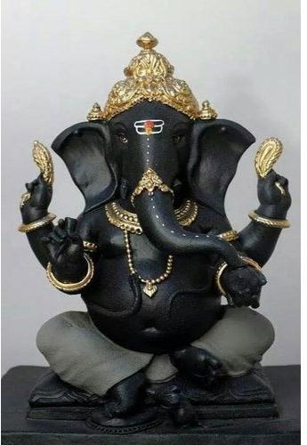 Black Marble Ganesh Statue, For Garden, Packaging Type : Carton Box