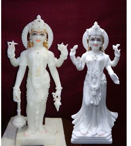 Marble Laxmi Narayan Statue, For Worship, Packaging Type : Thermocol Box