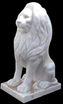 Marble Lion Statue, For Dust Resistance, Shiny, Pattern : Plain