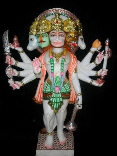 Marble Panchmukhi Hanuman Statue, Packaging Type : Multicolor