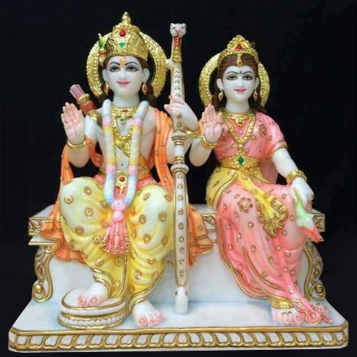 Marble Shiv Parvati Statue, For Worship, Packaging Type : Thermocol Box