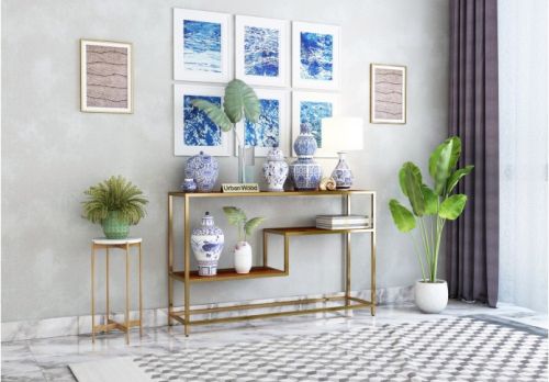 UrbanWood Sheesham Wood Badge Console Table