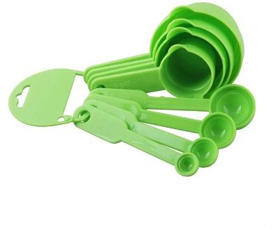 Green Measuring Cup And Spoon Set, For Kitchen
