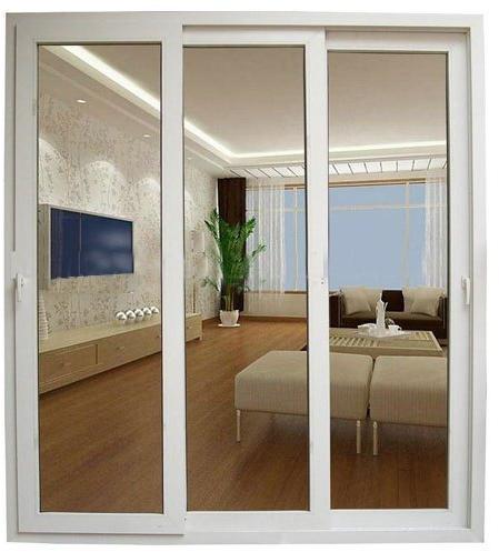 UPVC Three Track Sliding Window, Frame Color : Pristine White