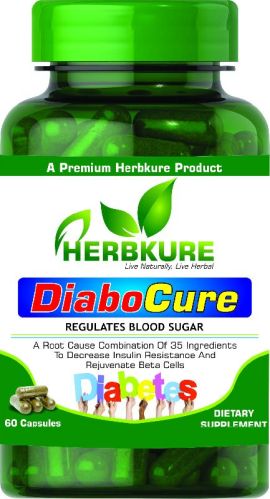 Herbkure Diabetes Capsules, Packaging Type : Plastic Bottle