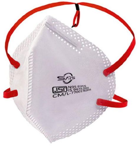 SARS Non Woven N95 FFP2 Mask, For Clinics, Home, Hospitals, Color : White, Yellow, Grey