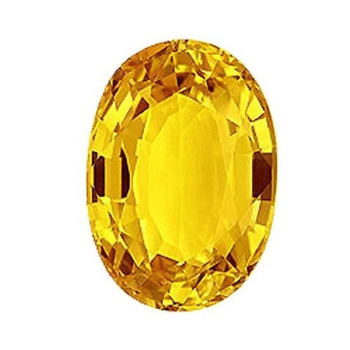 Oval Polished Yellow Sapphire Gemstone