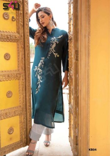 Stitched Embroidered Kurtis, Size : L, XL, XXL