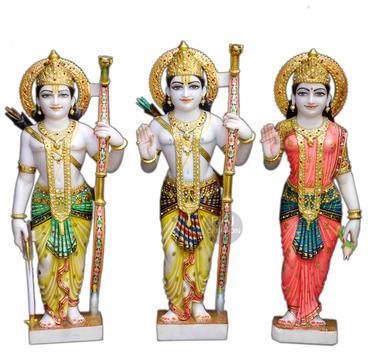 2.5 Feet Marble RAM Sita Laxman Statue