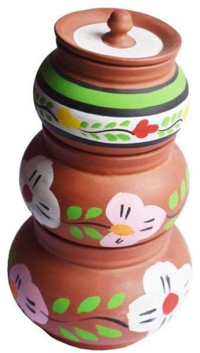 Printed Clay Handi Set, Shape : Round