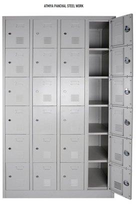 Atmiya Coated Mild Steel 24 Locker Cabinet, For Industrial, Shape : Rectangular