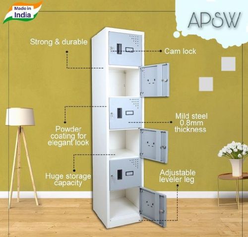 Powder Coating Mild Steel 6 Door Storage Locker, Size : 75x18x18inch