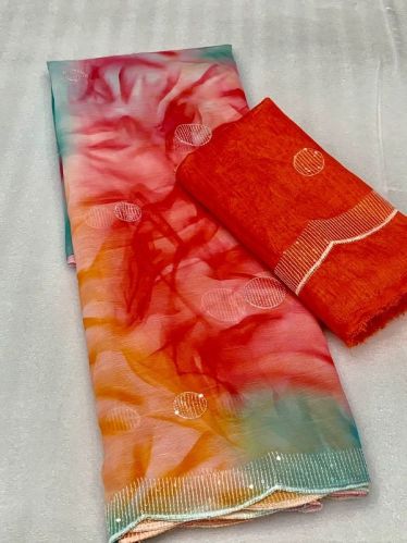 Printed Chiffon Saree, Age Group : Adults