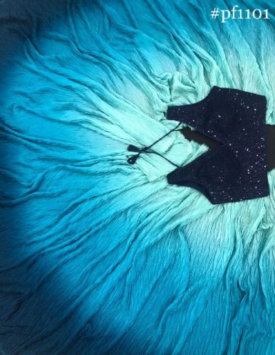 Plain Chinon Crush Saree, Feature : Dry Cleaning