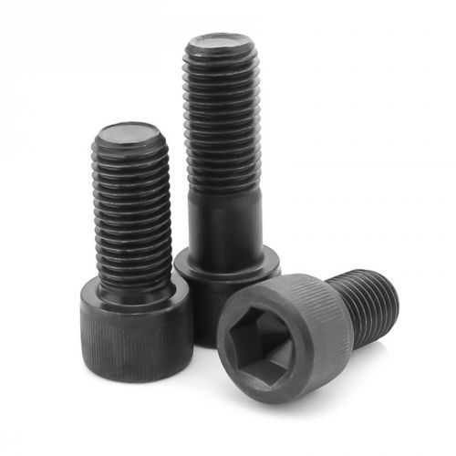 ETC Round Polished Metal Threaded Bolts, For Fittings, Color : Black