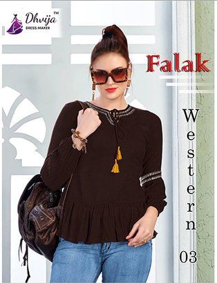 Plain Chiffon Ladies Fancy Top, Size : M, XL, XXL