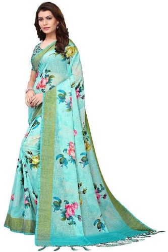 Linen Saree, For Shrink-Resistant, Age Group : Adults